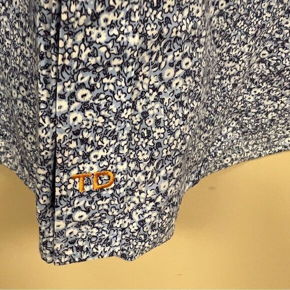 Thomas Dean flowered button down with contrast Sz L - Picture 4 of 7